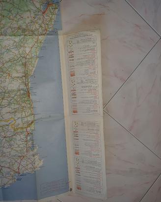 Mappa/cartina spagna/portogallo 1963