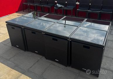 Set di tavolo e sedie salottino in rattan - Nuovo
