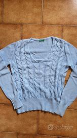 maglione azzurro in cotone