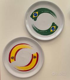 2 piatti pizza in ceramica da collezione Brandani 
