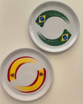 2 piatti pizza in ceramica da collezione Brandani 