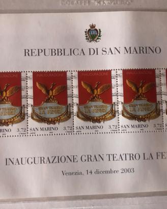 San Marino Foglietto la Fenice