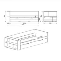 Letto doppio con comodino