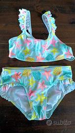 bikini  7/8 anni cm. 122  azzurro,rosa, giallo
