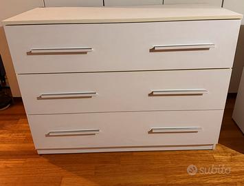 Cassettiera 3 cassetti in legno