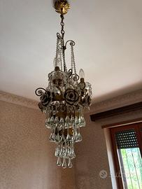 Lampadario con gocce stile Barocco
