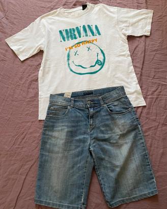 Set t-shirt Zara e Bermuda Sisley 13-14 anni
