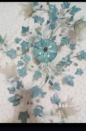 lampadario ferro battuto quattro luci grandi più l