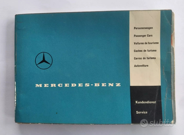 MERCEDES 300SL 190 SL 220 Libretto Tagliandi 1960