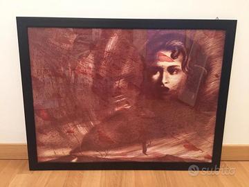 litografia Omar Galliani incorniciata