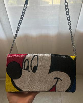 Borsa a mano Disney Mickey Mouse con paillettes