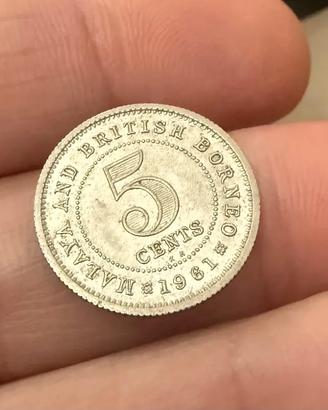 Malaya e Borneo Britannico - 5 Cents 1961