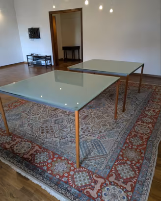 Coppia tavoli MDF Italia, cristallo –  design LC10