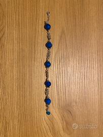 Braccialetto in argento 925 con Agata blu