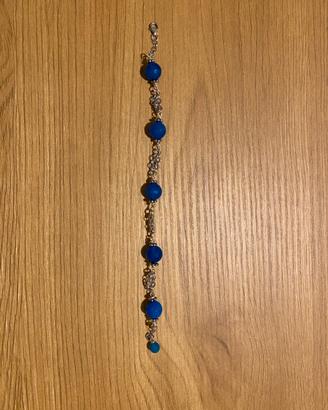 Braccialetto in argento 925 con Agata blu