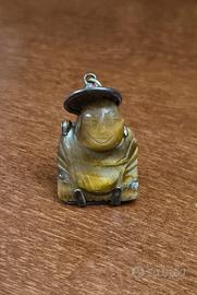 Ciondolo Buddha Budai in occhio di tigre 