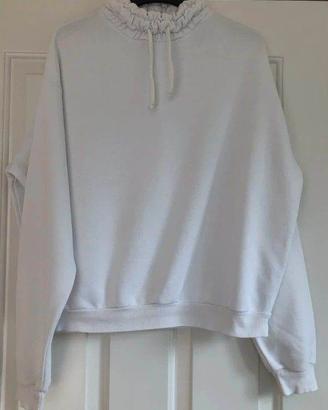Felpa bianca Topshop con collo alto.