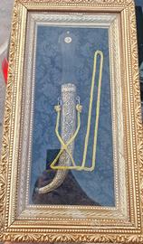 Pregiato Pugnale Arabo "Jambiya" in Teca Dorata  