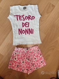 Completino T-shirt +short  bambina 12/18 mesi