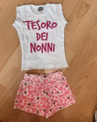Completino T-shirt +short  bambina 12/18 mesi