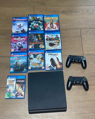 PlayStation 4 Slim HD 1TB 2 CONTROLLER 10 GIOCHI