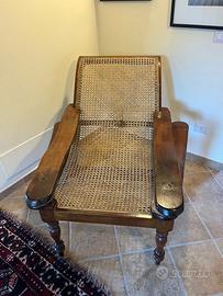 Chaise Longue in Teak e Paglia di Vienna