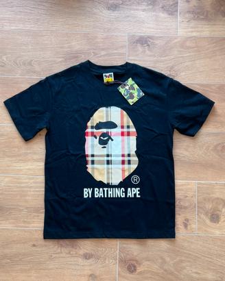 Maglietta BAPE A Bathing Ape Nera Nuova Taglia S
