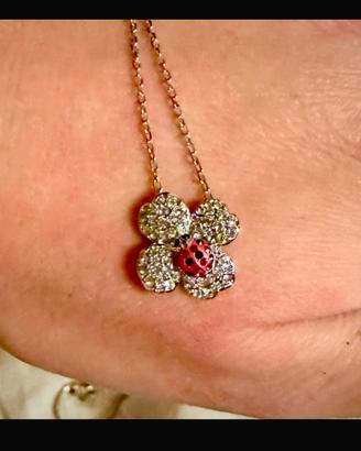 Collana Swarovski portafortuna argento e cristalli