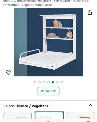 Fasciatoio a muro in legno bianco