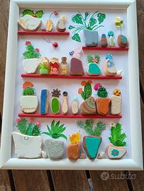 Quadretto con decorazione interna cactus