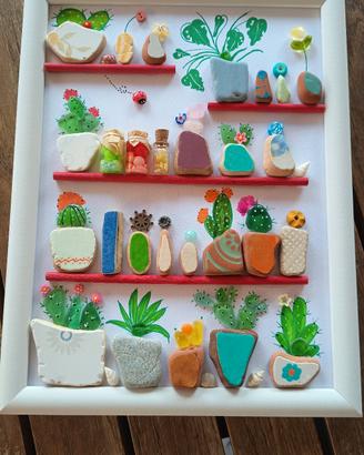 Quadretto con decorazione interna cactus