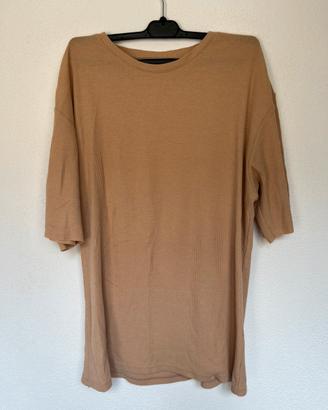 Maglia waffle camel uomo oversize minimal taglia L