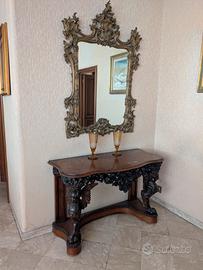 Consolle in legno intagliata XIX secolo