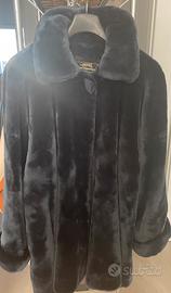 Pelliccia ecologica blu vintage Marc Dominique