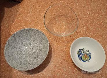 Terrine grandi miste in vetro e in ceramica
