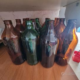 12 bottiglie vuote in vetro