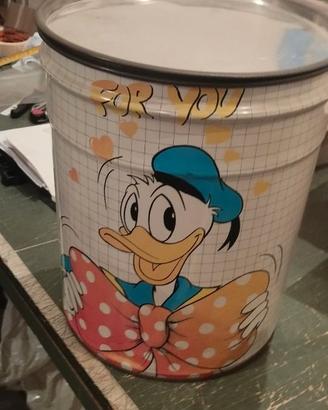 Bidone Contenitore Vintage Paperino Disney Anni 80