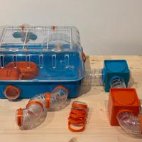 Gabbietta per criceti modulare con accessorii