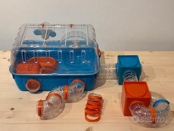 Gabbietta per criceti modulare con accessorii