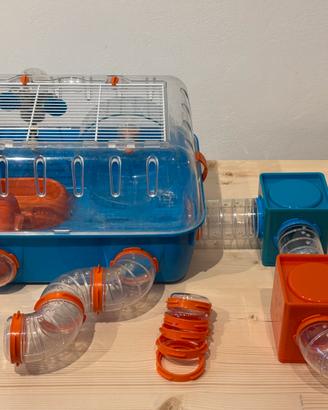 Gabbietta per criceti modulare con accessorii