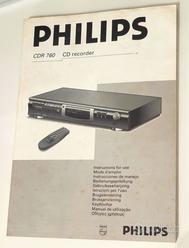 Manuale operativo cd recorder Philips CDR 760  			