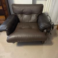 Set 2 poltrone in pelle nera CORONADO