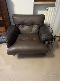 Set 2 poltrone in pelle nera CORONADO