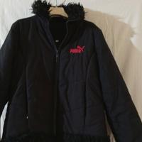 Giacca Puma nera con zip e pelliccia – taglia L 