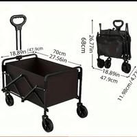 Carrello pieghevole giardino spiaggia nero