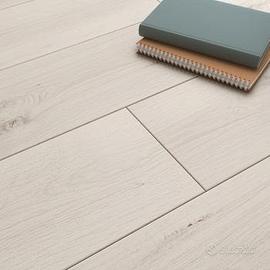 piastrelle a incastro in laminato legno bianco 