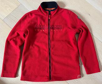 Felpa in pile rosso napapijri 10 anni (140 cm)