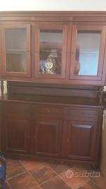 Credenza classica  3 ante vetro +3 cassetti 