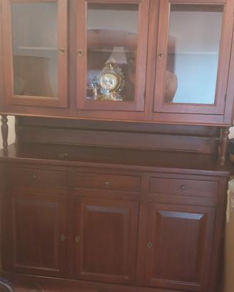 Credenza classica  3 ante vetro +3 cassetti 