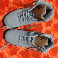 Scarpette Air Jordan 4-tg. 44- bianco-celeste-nero